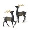 Set of 2 Matte Black Deer with Gold Saddles – Elegant Modern Christmas Décor